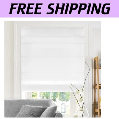 Duraderas cortinas romanas inalámbricas belgas para nieve 31" W x 64" H - perfectas para todas las habitaciones Foto 1 de 4