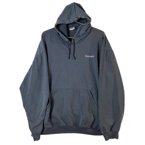 Carhartt Midweight Sweatshirt Hoodie Xl Gray Embroidered Loose Fit - Picture 1 of 6