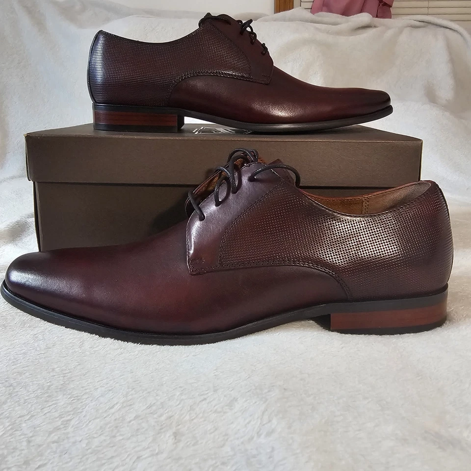 Florsheim Kierland Mens Size 9D Plain Toe Leather Oxford Dress Shoe Burgundy NIB - Image 1 of 4