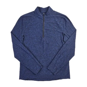 Lululemon Surge Warm 1/2 Zip Men’s Size Medium Pullover Space Dyed Blue Gym Yoga - Picture 1 of 7