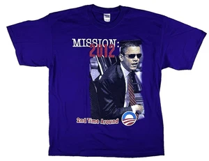 Maglietta grafica Presidente Barack Obama 2012 Campagna Corsa Vittoria Viola XL Speranza 44 - Foto 1 di 9