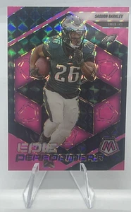 2025 Panini Mosaic Saquon Barkley Epic Performer #2 Pink Fluorescent - Bild 1 von 2