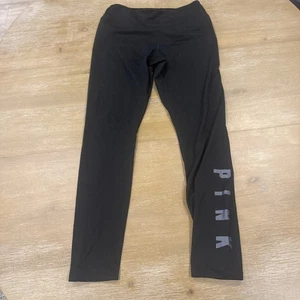 Victoria's Secret VINTAGE Pink Yoga Leggings Gr. Medium schwarz Logo Hose - Bild 1 von 9