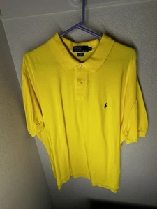 Ralph Lauren Polo Shirt Mens Extra Large XL Yellow Vintage Pony Golf Preppy - Picture 1 of 3