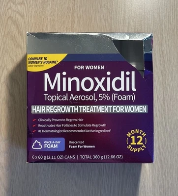 Kirkland Minoxidil 5% FOAM WOMEN Hair Regrowth Treatment 12 Months exp 07/2026 - Image 1 of 4
