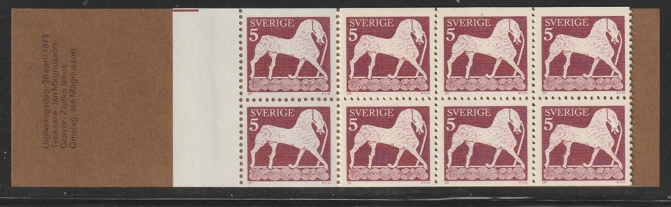 Sweden    1973   Sc # 961a     Horse   Complete  BKLT    Pane of 20    MNH - Image 1 of 1