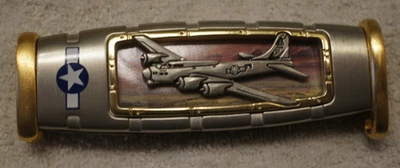 B-17 FLYING FORTRESS FRANKLIN MINT Collectors Knife 3 1/2" Blade Airplane USA - Image 1 of 3