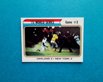 Tarjeta de béisbol 1974 Topps #474 Serie Mundial 1973 Juego 3 Felix Millan casi como nueva Foto 1 de 2