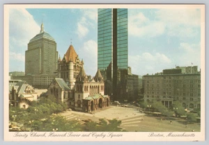 Kontinentale Postkarte Trinity Church und Hancock Tower Copley Square Boston MA - Bild 1 von 2