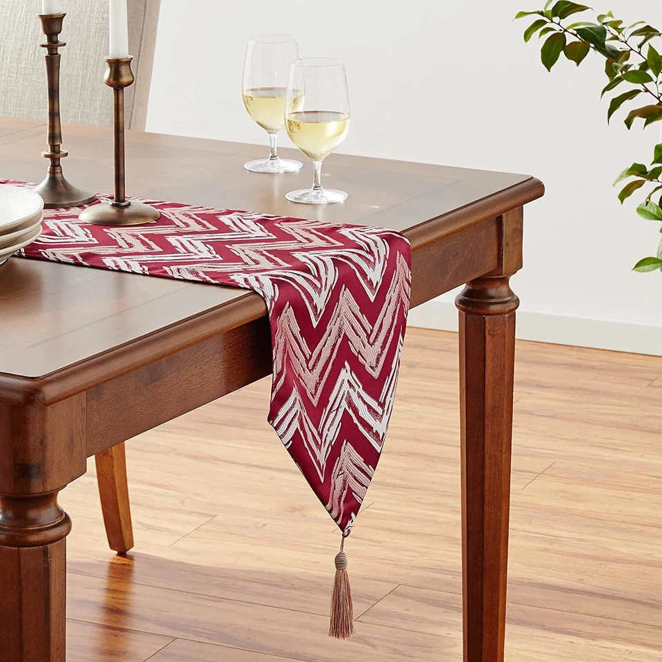 Fantasy Modern Zig Zag Chevron Pattern Decorative Table Runner - Image 1 of 1