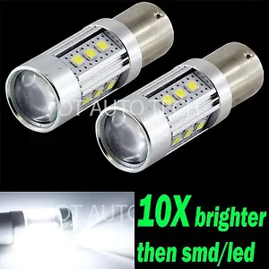 2X BAU15S 60W High Power White SMD LED White Turn Signal Brake Tail Light Bulbs - Bild 1 von 6