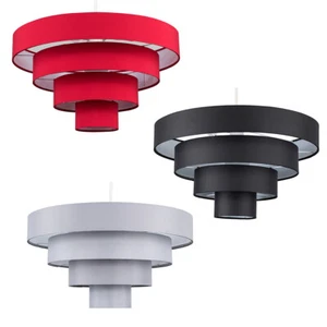 MiniSun Moderno 4 Niveles Sombra de Luz de Techo Fácil Ajuste Tela Lámpara Colgante LED - Imagen 1 de 25