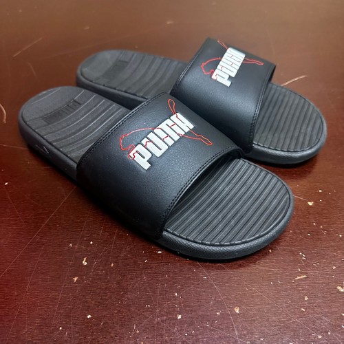 Sandalo Puma uomo nero cool gatto punta aperta slip on comodo slide taglia US 8 10