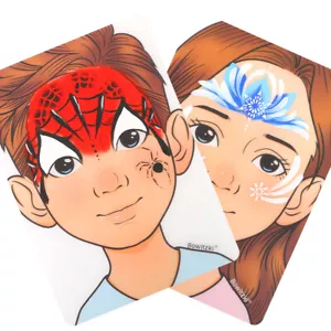 Bowitzki 2 Pack Face Paint Practice Board Large Size For Pro Face Painter Worker - Picture 1 of 7