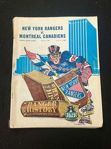 NEW YORK RANGERS VS. MONTREAL CANADIENS MADISON SQUARE GARDEN 1968 PROGRAM - Picture 1 of 3