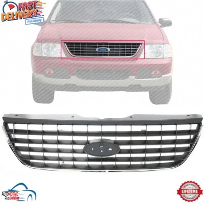 NEW FRONT GRILLE ASSEMBLY CHROME / PLATINUM FITS 2002-2005 FORD EXPLORER XLS/XLT Foto 1 de 4