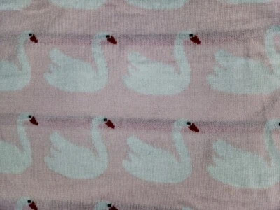 Розовый белый лебедь Baby одеяло свитер вязаный красный клюв 40 x 34" - Изображение 1 из 4