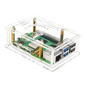Acrylic Clear Protective Case Box Shell With Heat Cooling Fan for Raspberry Pi 5 - Afbeelding 1 van 12