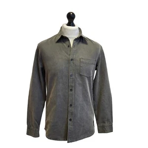 Quicksilver Green Twill Shirt Long Sleeve Modern Fit Patch Pocket Men's S EU 46 - Picture 1 of 4