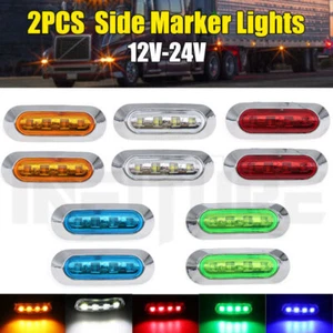 2x 12-24V Universal Coche Camión Luz Marcadora Lateral 4 LED Indicador Lámpara Lateral Trasera - Imagen 1 de 17