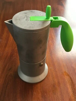 IKEA Tea Pot Silver Metal Green Handle Inner Strainer Brewer 8 Inch - Image 1 of 3