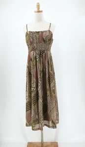 VTG Y2K Jonathan Martin Midi Babydoll Dress Size 10 Fairy Grunge 90s Patchwork - Picture 1 of 8