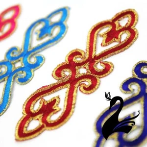 Motif Iron-On Embroidered Royal Swirl Applique 13cm Style 6454 - Dance Costum... - Picture 1 of 13