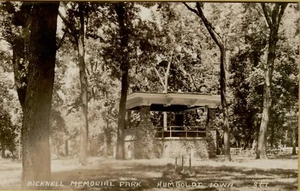 1942 Paesaggio Veduta Bicknell Memorial Park Humboldt Iowa RPPC Cartolina C28 - Foto 1 di 2