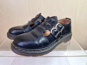 Dr Martens Polley Mary Jane Black Leather Buckle Shoes Size Uk 4 EU 37 - Picture 1 of 9
