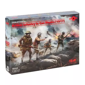 ICM 35703 Plastik Modellbausatz Maßstab 1:35 Britische Infanterie in Gasmasken (1917), WWІ - Bild 1 von 8