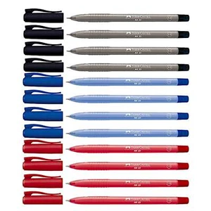 12pcs Faber Castell NX23 Ball Pen 1.0mm | Black Blue Red School Pens Stationery - Picture 1 of 8