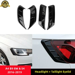 Cubierta de luz trasera de párpados de faros negros brillantes A4 para Audi A4 B9 8W S4 2016-2019 - Imagen 1 de 12
