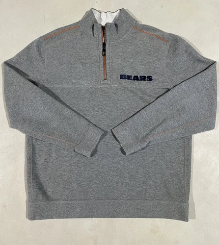 Tommy Bahama Chicago Bears Sweater Pullover Mens L Gray Reversible 1/4 Zip NFL Cover
