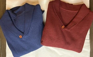 Boys Sweaters Size 11/12 Large Blue & Burgundy Pullover Knit Kids Youth 12 MWOT - Picture 1 of 3