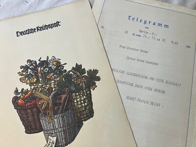 Frieda Sembach-Krone (Zirkus Krone) 2 Glückwunschtelegramme an die Direktorin - Bild 1 von 4