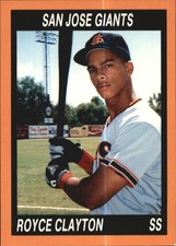 1990 San Jose Giants Cal League Cards #36 Royce Clayton