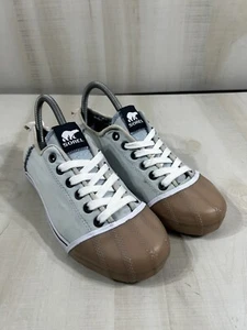 Size 8- Sorel Sentry Womens Canvas Shoe Sneaker Cream Tan Rubber Toe Worn Twice! - Picture 1 of 10