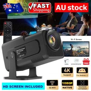 Native 1080P mini Projector 4K Android11.0 25000L Dual Wifi6 BT5.0 Home Cinema - Picture 1 of 15