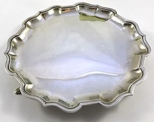 Antique Hallmarked Solid English Silver Salver 1910 C S Harris & Sons Ltd 351g - Picture 1 of 3