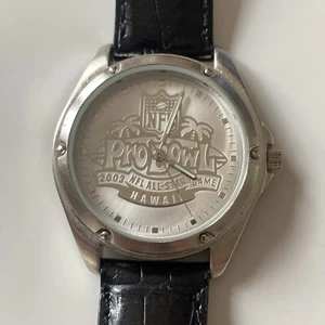 NFL Pro Bowl 2003 Hawaii Watch w/ Leather Band & New Battery Working Tested Rare - Picture 1 of 18