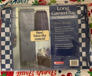 Vintage checked Hanging Dress/Coat bag Garment Clothing Closet Storage NOS - Picture 1 of 4