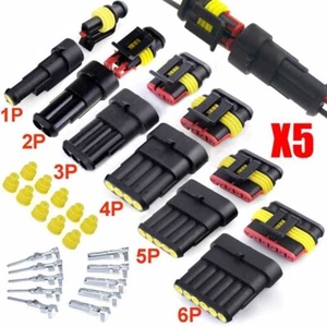 30 Set Waterproof 1/2/3/4/5/6 Pin Terminal Electrical Wire Connectors Kit Set - Picture 1 of 12