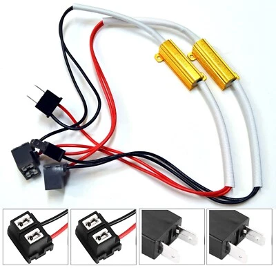 Wire LED Resistor Canceler Error Decoder H7 Head Light Low Beam Plug Play Lamp - Image 1 of 4