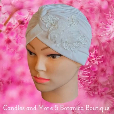 White Head Wrap Turban for Iyawo Gorro Turbante Iyabò Ocha Santeria Yoruba IFA - Image 1 of 2