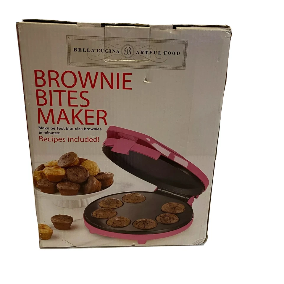 Brownie Bites Maker Bella Cucina 粉色 8 咬大小布朗尼新品 — 第 1/1 张图片