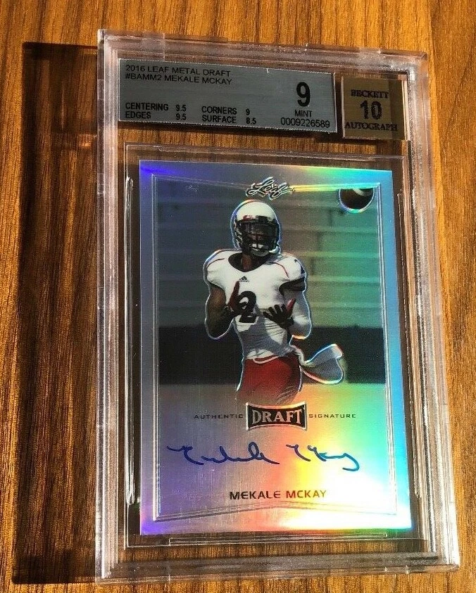 2016 Leaf Metal Draft~MEKALE MCKAY RC~On-Card Auto Refractor~BGS 9/10 Autograph - Image 1 of 1