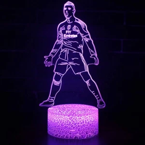 Cristiano Ronaldo Soccer Player 3D LED BATTERY USB NIGHT LIGHT 7 COLOUR REMOTE - Picture 1 of 11