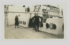 a8  Vintage Original Photo + Neg 1900 ? Passenger ship deck family / crew 187a