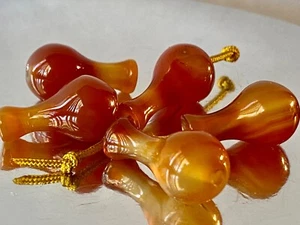 23x12mm "Sweet Sunset/AAA"~CARNELIAN AGATE Chalcedony Bottle Bead Pendant I1386 - Picture 1 of 5