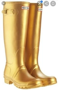 BNWT Hunter Rain Boots limited edition gold UK3 EU35/36 US 4/5 - Picture 1 of 12